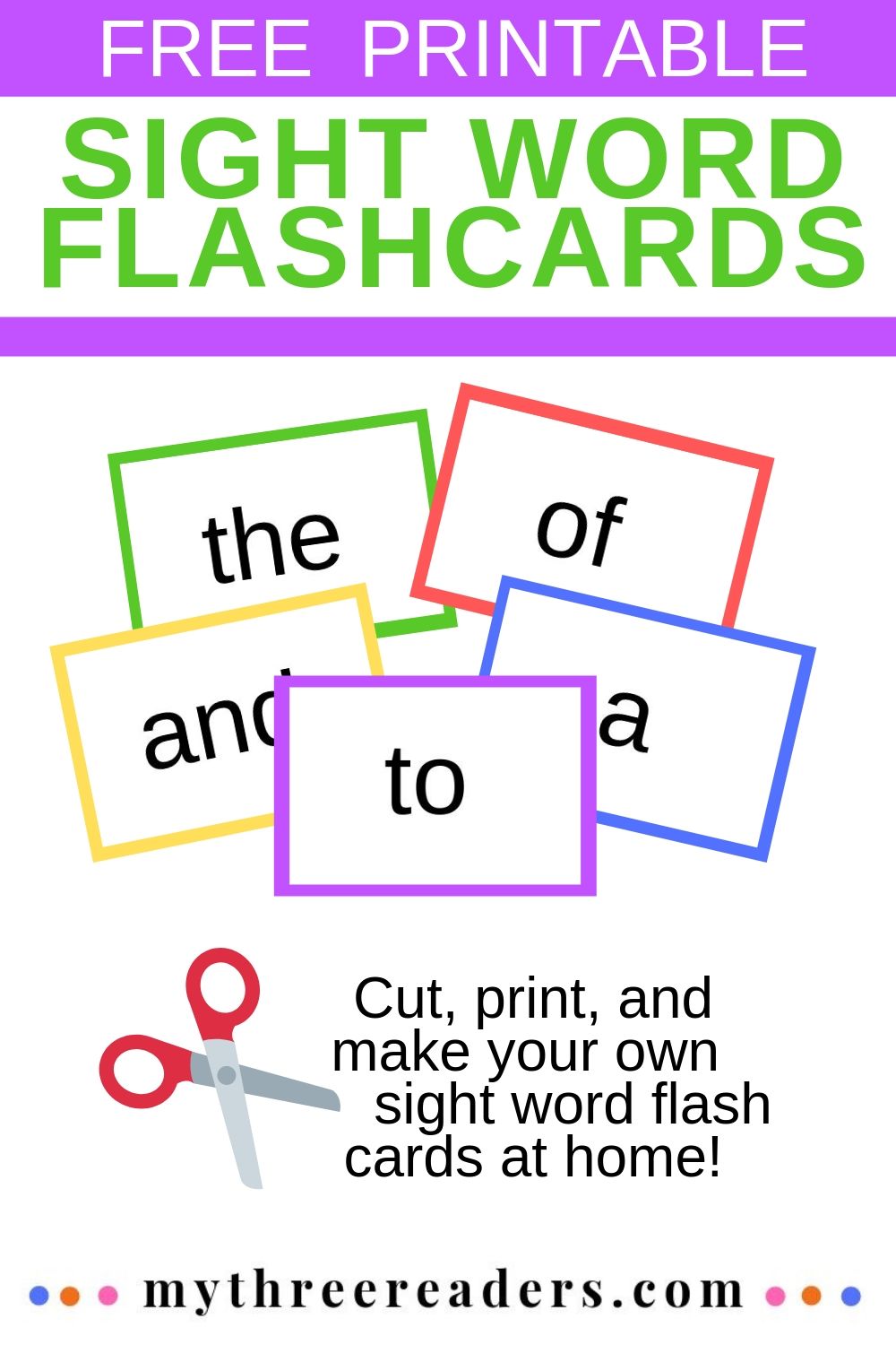 Make Your Own Sight Word Flash Cards Free, Printable for You!