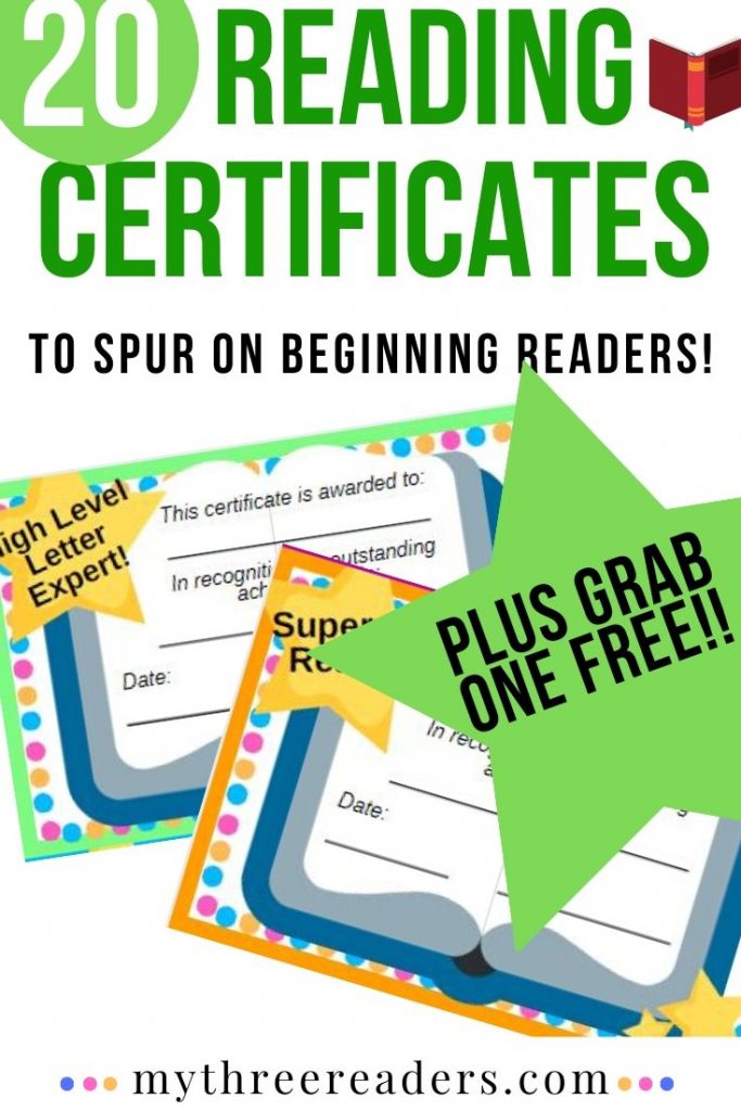 20 Reading Certificates to Spur on Beginning Readers!