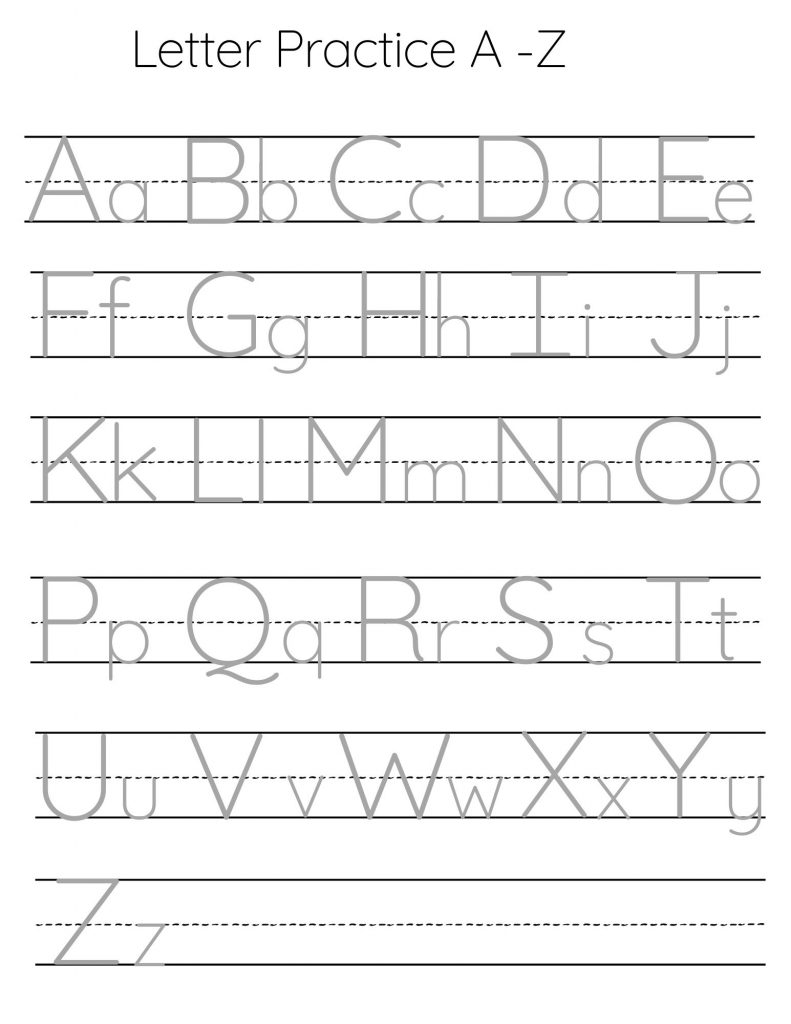 Free Printable Alphabet Letters Trace Worksheet