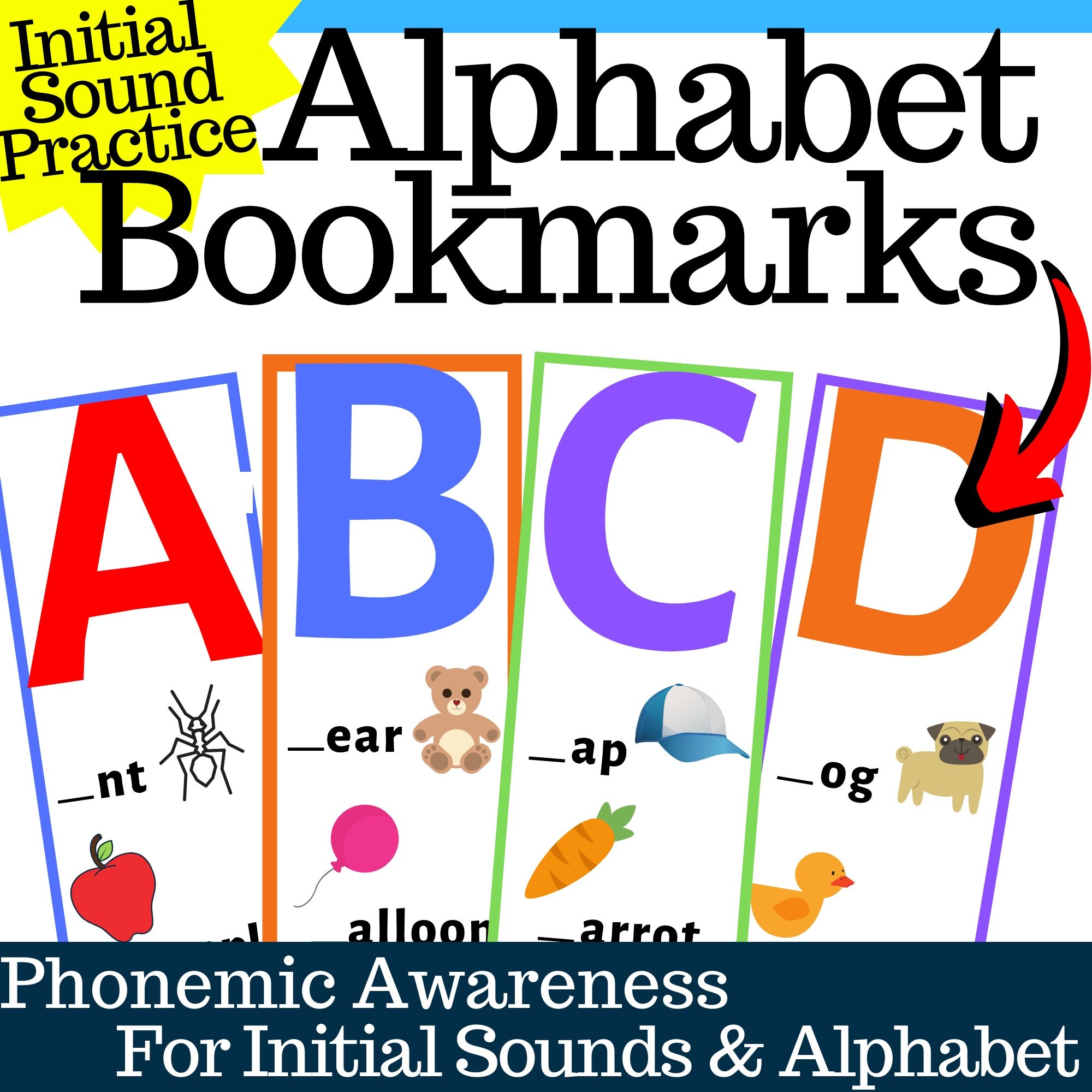 Beginning Sounds Worksheets pdf FREE [Plus Alphabet Bookmarks!]