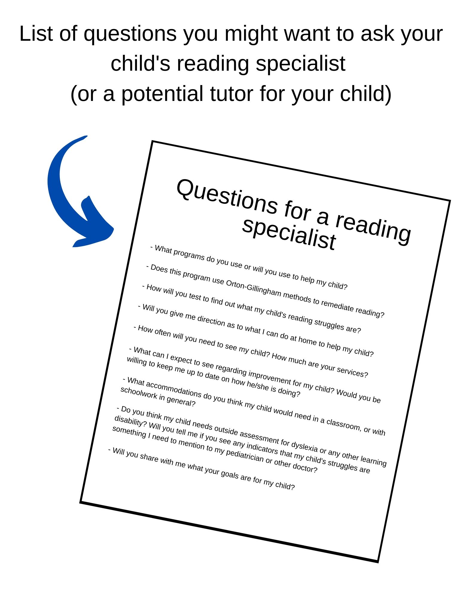 Questions to Ask a Reading Specialist