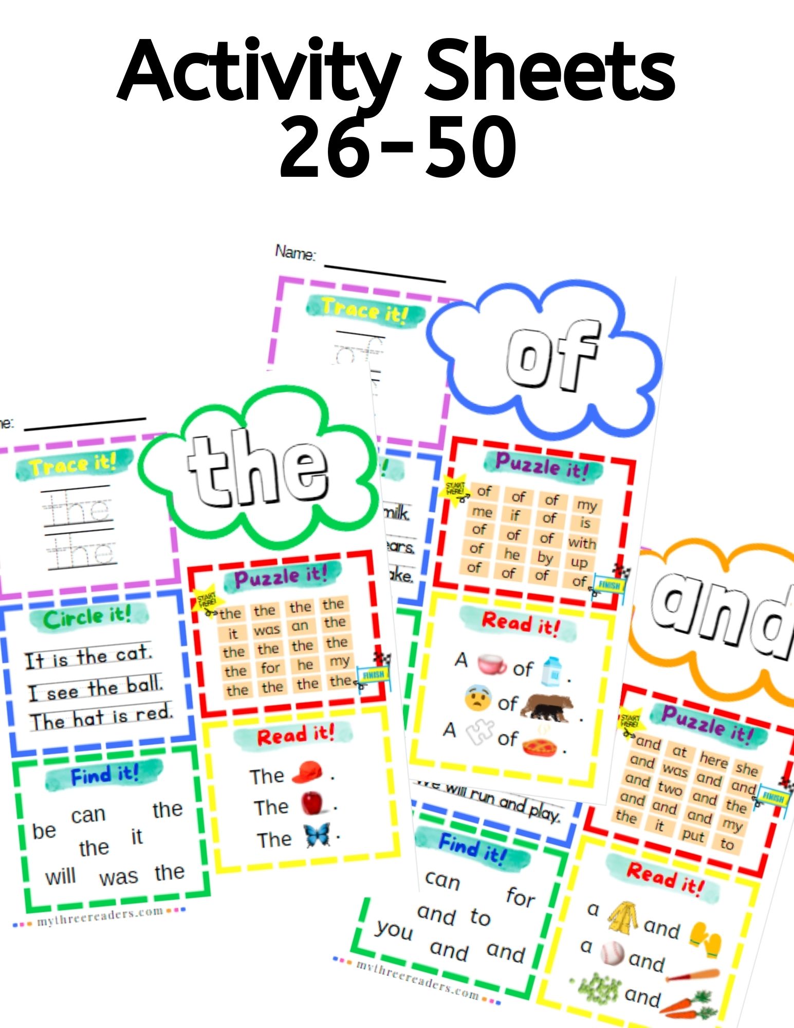 26-50 Sight Words Activity Pages